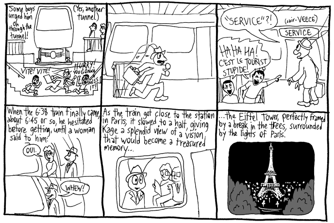 Uncle Kage's Story Hour: Finally on the train. The Eiffel Tower!
