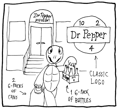 Buying Dr Pepper at the museum gift shop.